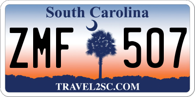 SC license plate ZMF507