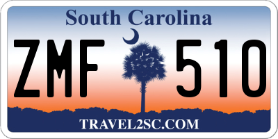 SC license plate ZMF510