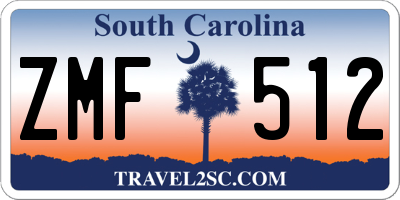 SC license plate ZMF512