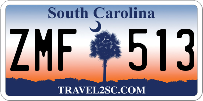 SC license plate ZMF513