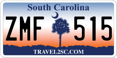 SC license plate ZMF515