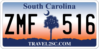 SC license plate ZMF516