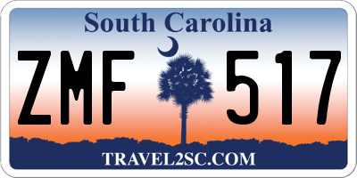 SC license plate ZMF517