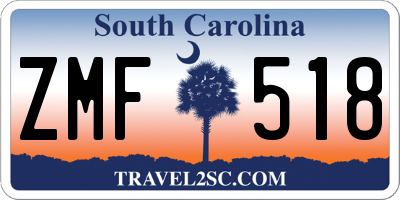 SC license plate ZMF518