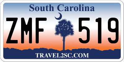 SC license plate ZMF519