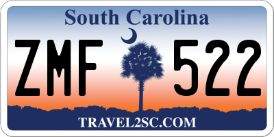 SC license plate ZMF522