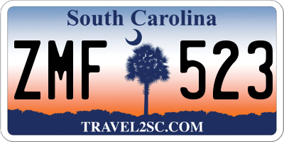 SC license plate ZMF523