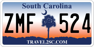 SC license plate ZMF524