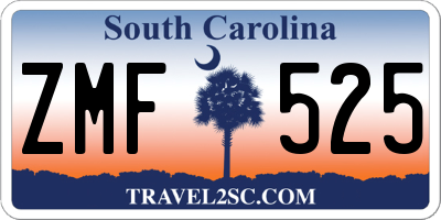SC license plate ZMF525