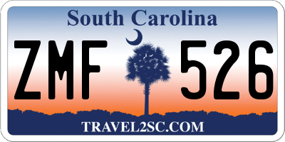 SC license plate ZMF526
