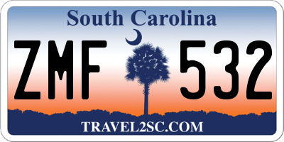SC license plate ZMF532