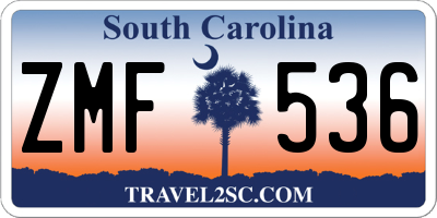 SC license plate ZMF536