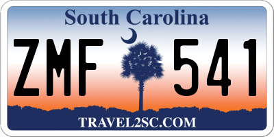 SC license plate ZMF541