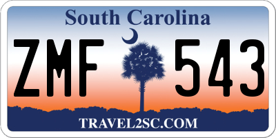 SC license plate ZMF543