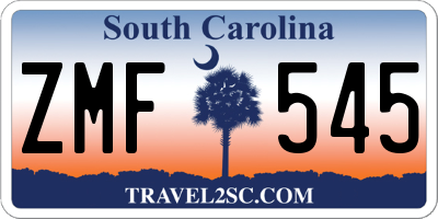 SC license plate ZMF545