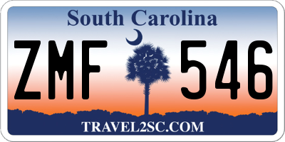 SC license plate ZMF546
