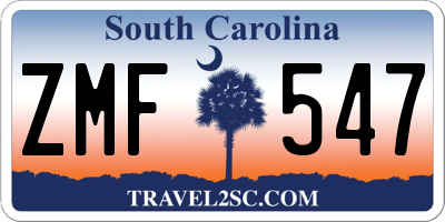 SC license plate ZMF547
