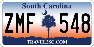 SC license plate ZMF548