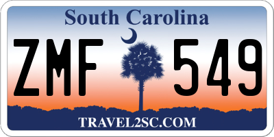 SC license plate ZMF549
