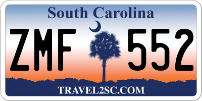 SC license plate ZMF552