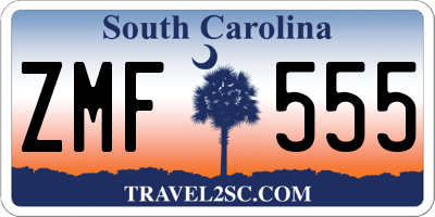 SC license plate ZMF555