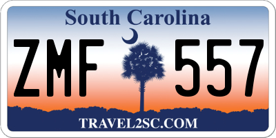SC license plate ZMF557