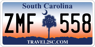 SC license plate ZMF558