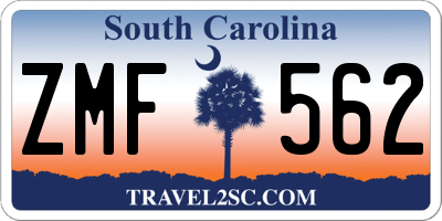 SC license plate ZMF562