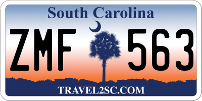 SC license plate ZMF563