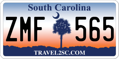 SC license plate ZMF565