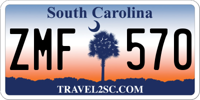SC license plate ZMF570