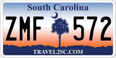SC license plate ZMF572