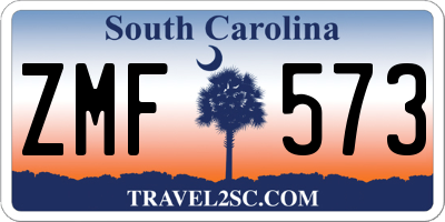 SC license plate ZMF573