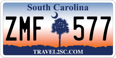 SC license plate ZMF577