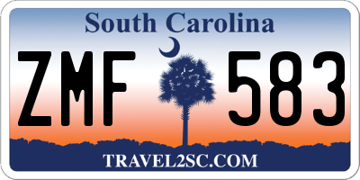 SC license plate ZMF583