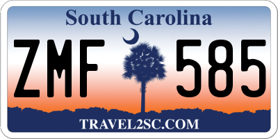 SC license plate ZMF585