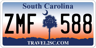 SC license plate ZMF588