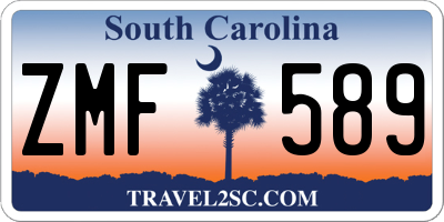 SC license plate ZMF589
