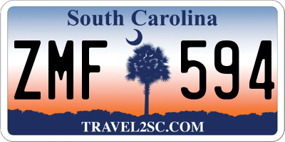 SC license plate ZMF594