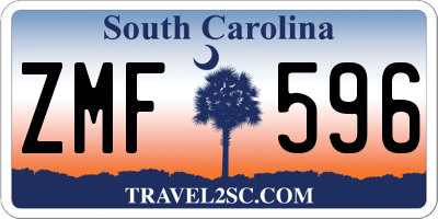 SC license plate ZMF596