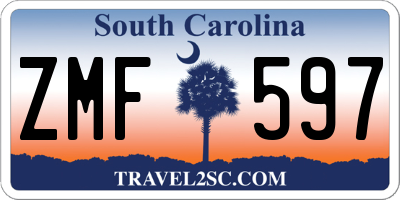 SC license plate ZMF597
