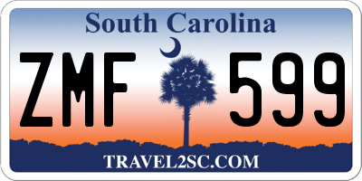 SC license plate ZMF599
