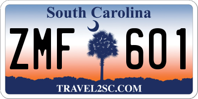 SC license plate ZMF601