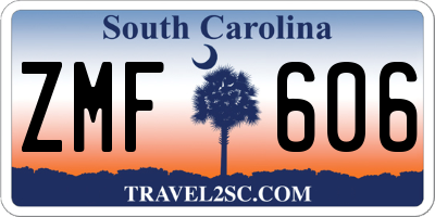 SC license plate ZMF606