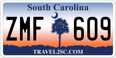 SC license plate ZMF609