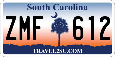 SC license plate ZMF612