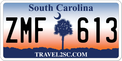 SC license plate ZMF613