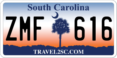 SC license plate ZMF616