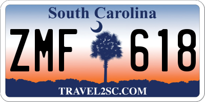 SC license plate ZMF618