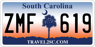 SC license plate ZMF619